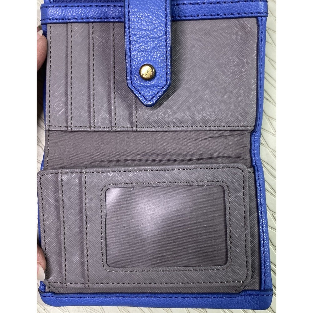 Fossil Blue Leather Crossbody Bag with Matching Wallet - Picture 14 of 16